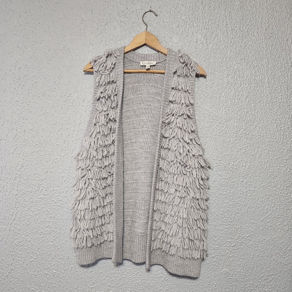 Jessica Simpson Women's Size Medium Boho Wool Blend Open Front Sleeveless Vest